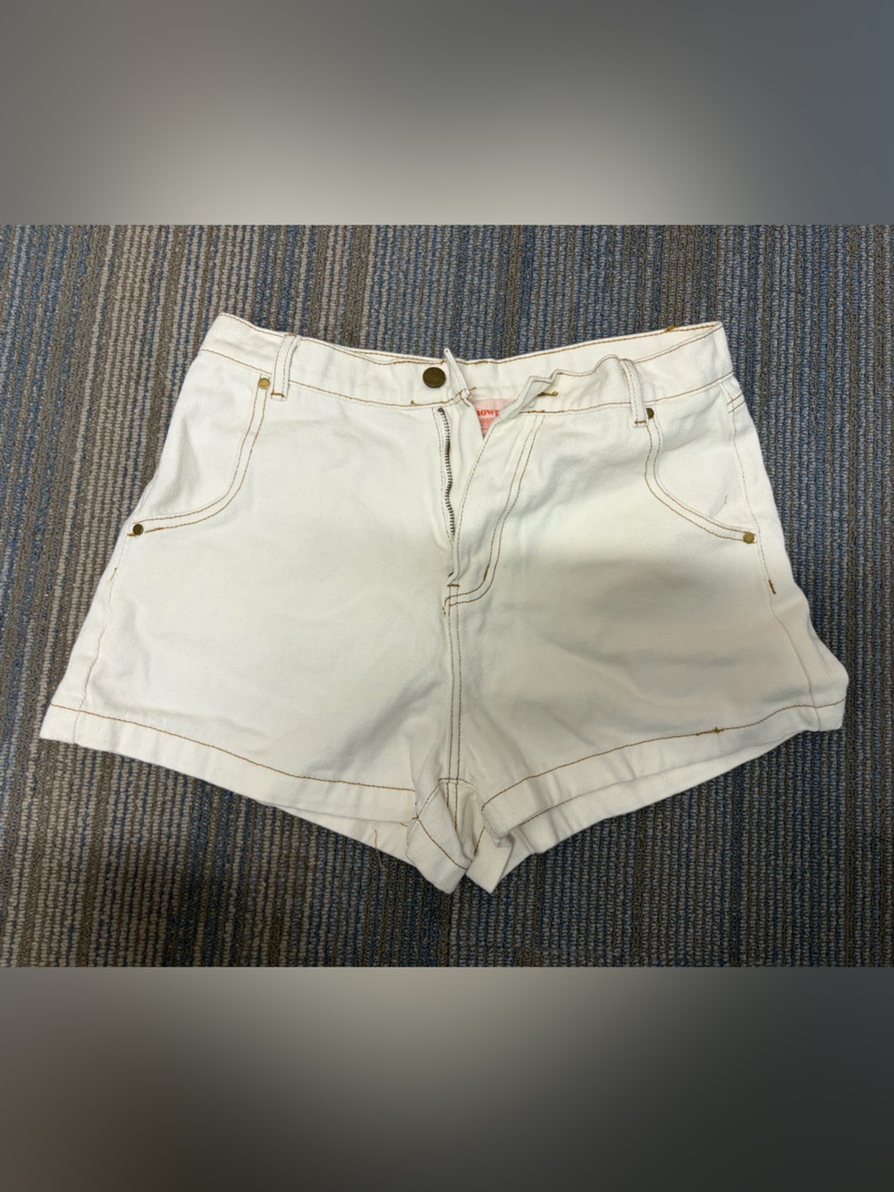 Showpo White High-Waist Denim Shorts
